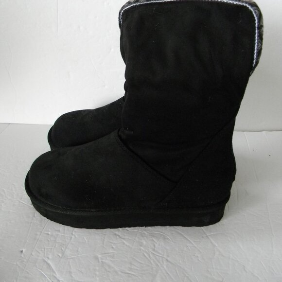Muk Luks Faux Fur Ankle Boots - Addison BLACK FOLDOVER SHERPA LINED SZ 7 - Picture 3 of 5